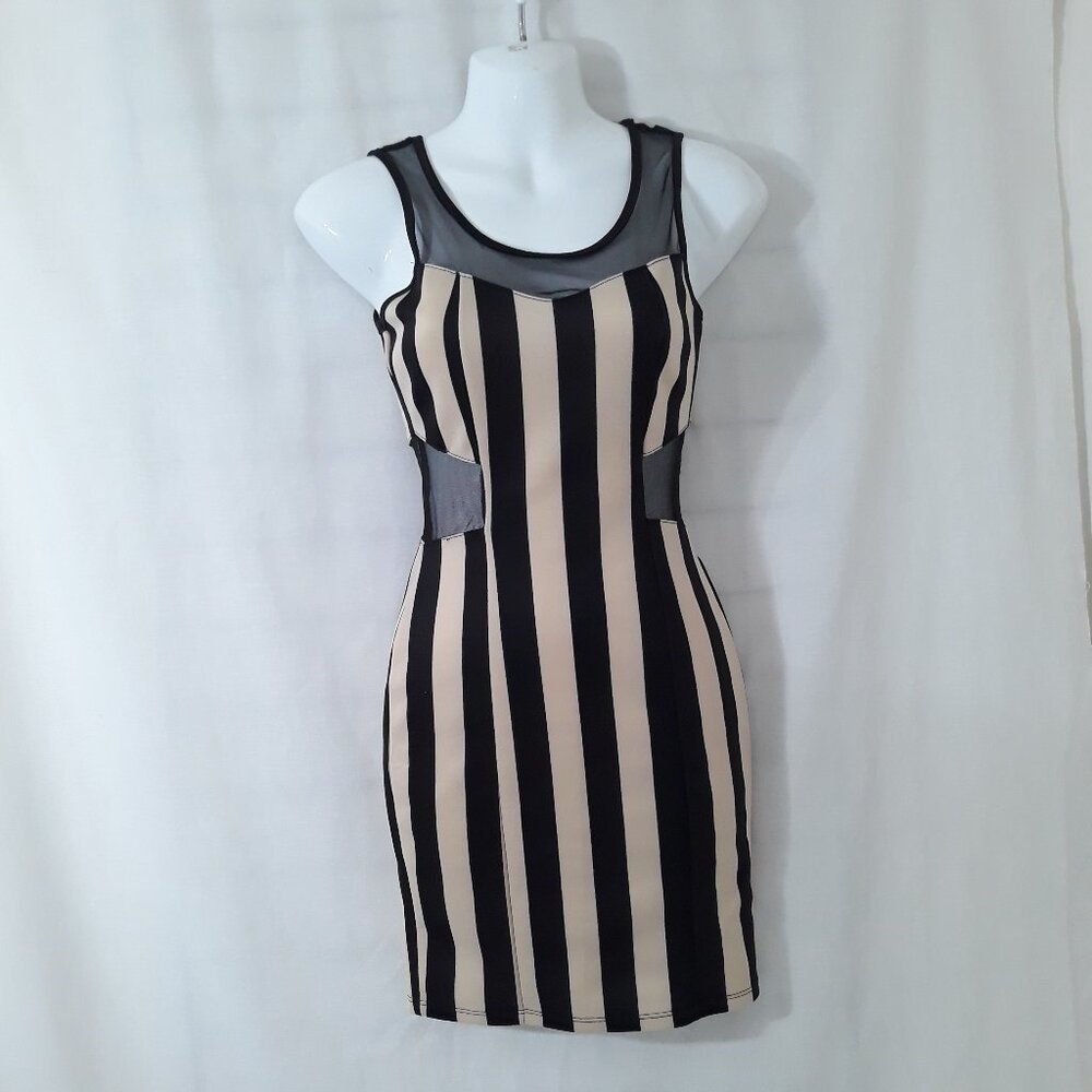 Vintage Wet Seal - Body Con Mini Dress - Mesh Cut outs - Size XS